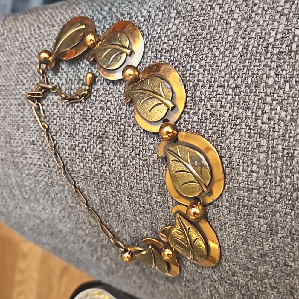Vintage Copper Leaf Necklace